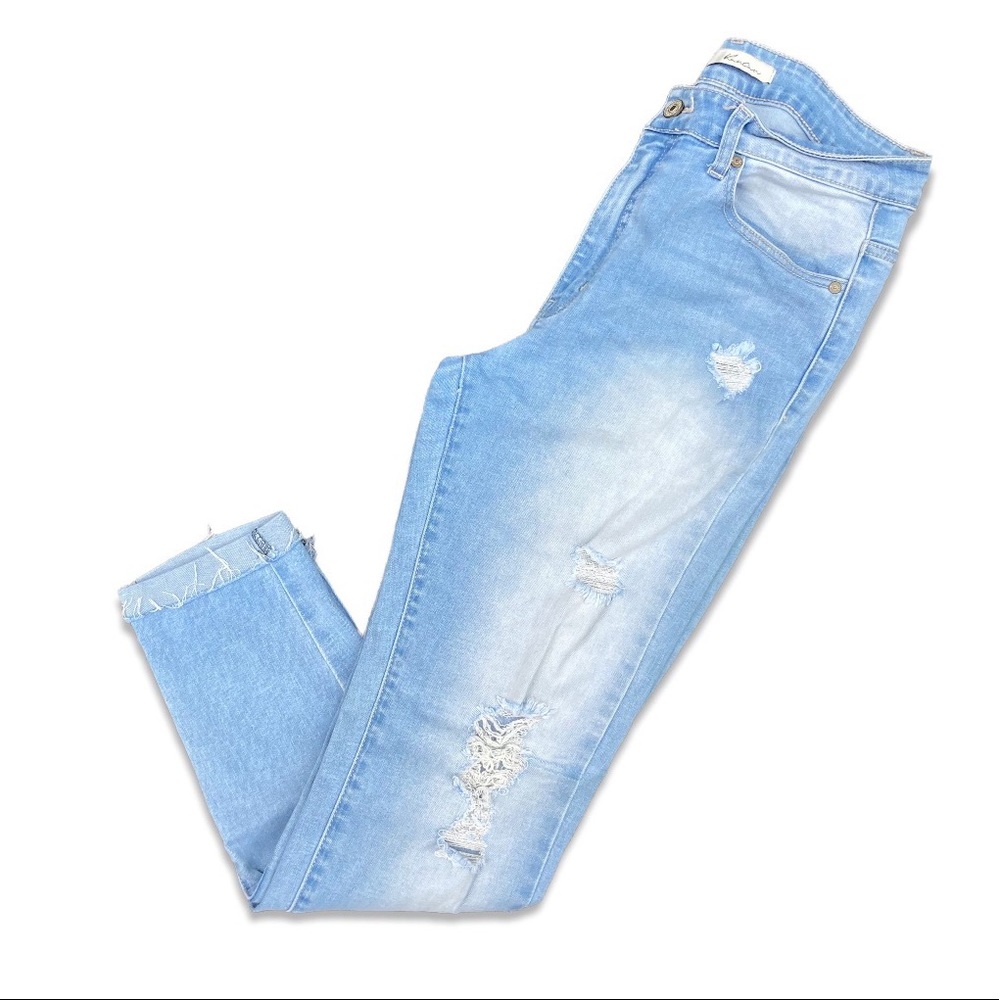 Kancan Mid Rise Distressed Ankle Skinny Jeans Size 13